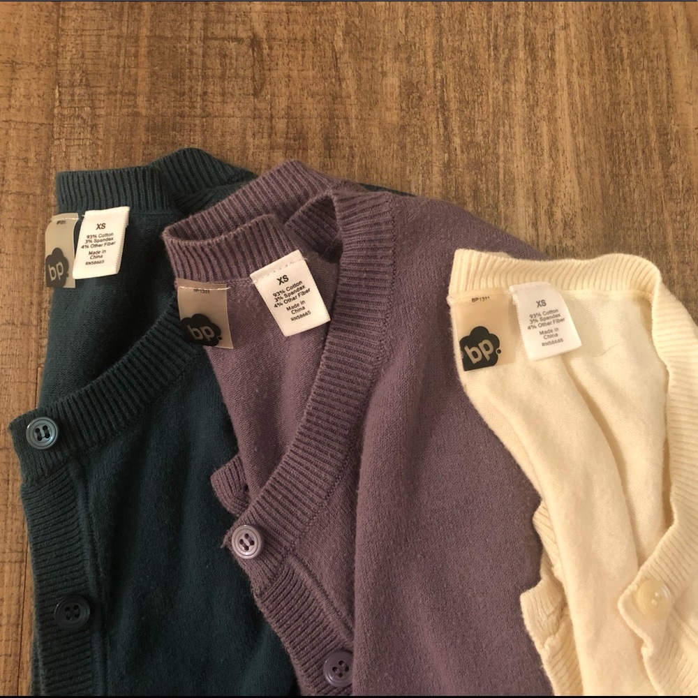 Three sweaters